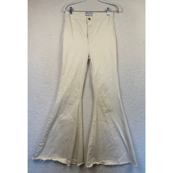 Flare Jeans Bell Bottoms‎ Blank Paige Cream Size Large Stretch - Picture 1 of 7